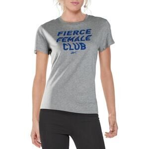 Reebok New Fierce Female Club graphic tee heather gray size M